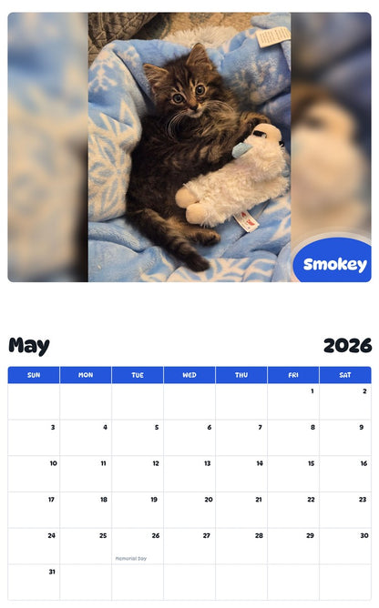 2026 - 2027 Smokey - Pawidols Pet Calendar