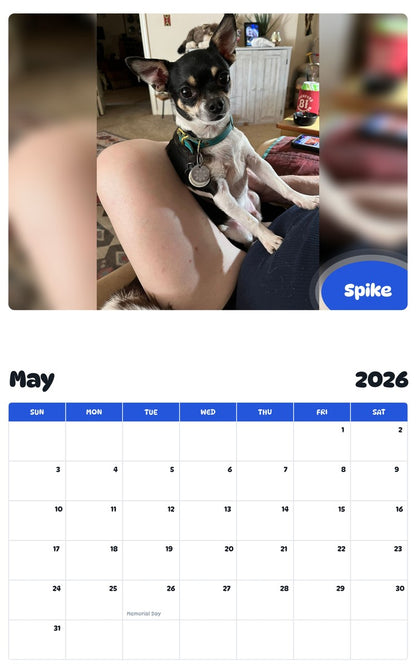 2026 - 2027 Spike - Pawidols Pet Calendar