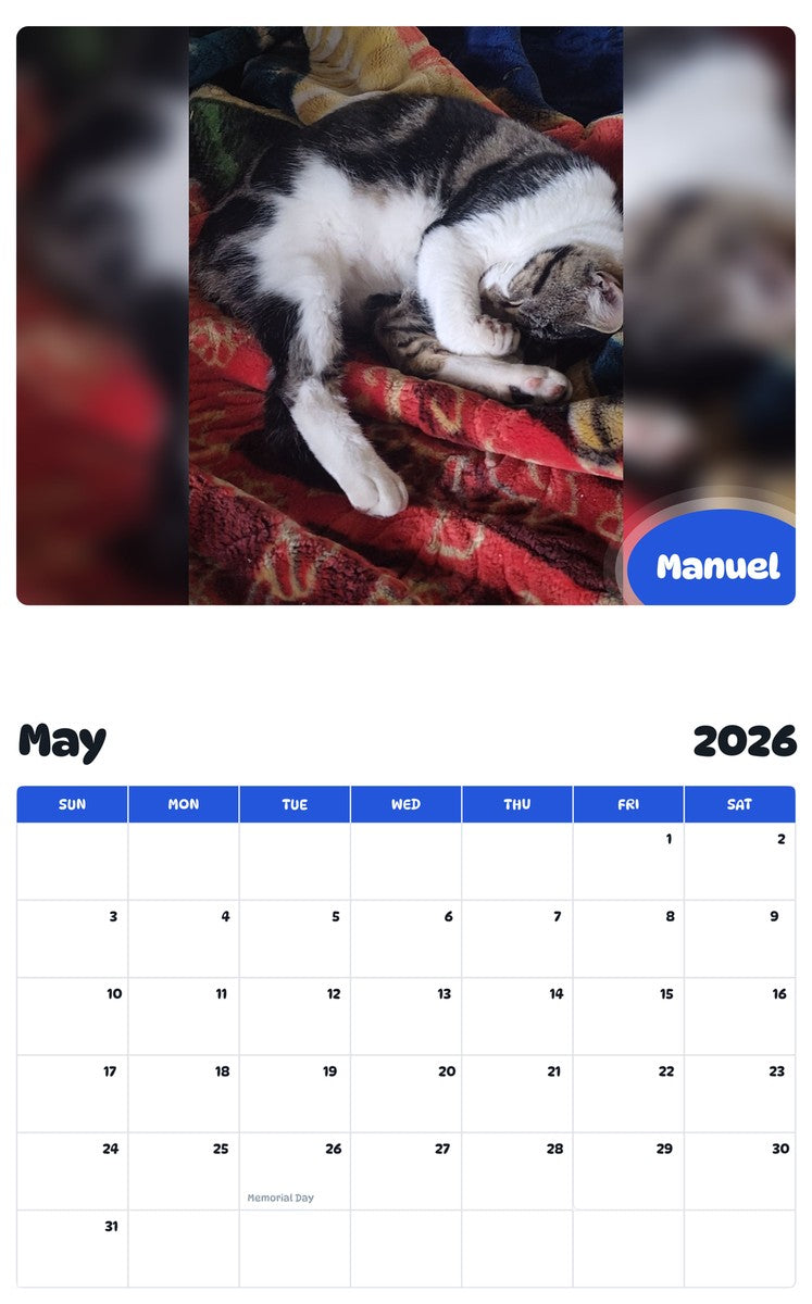 2026 - 2027 Manuel - Pawidols Pet Calendar