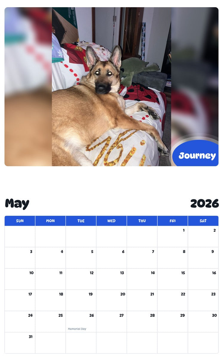 2026 - 2027 Journey - Pawidols Pet Calendar