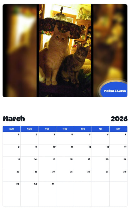 November 2025 - October 2026 Madea & Lucus - Pawidols Pet Calendar