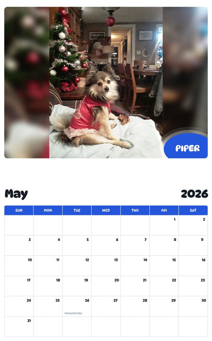 2026 - 2027 PIPER - Pawidols Pet Calendar