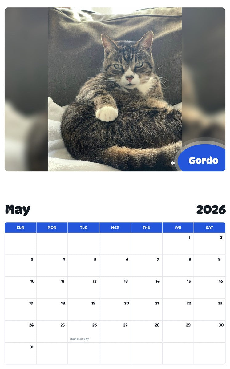 2026 - 2027 Gordo - Pawidols Pet Calendar