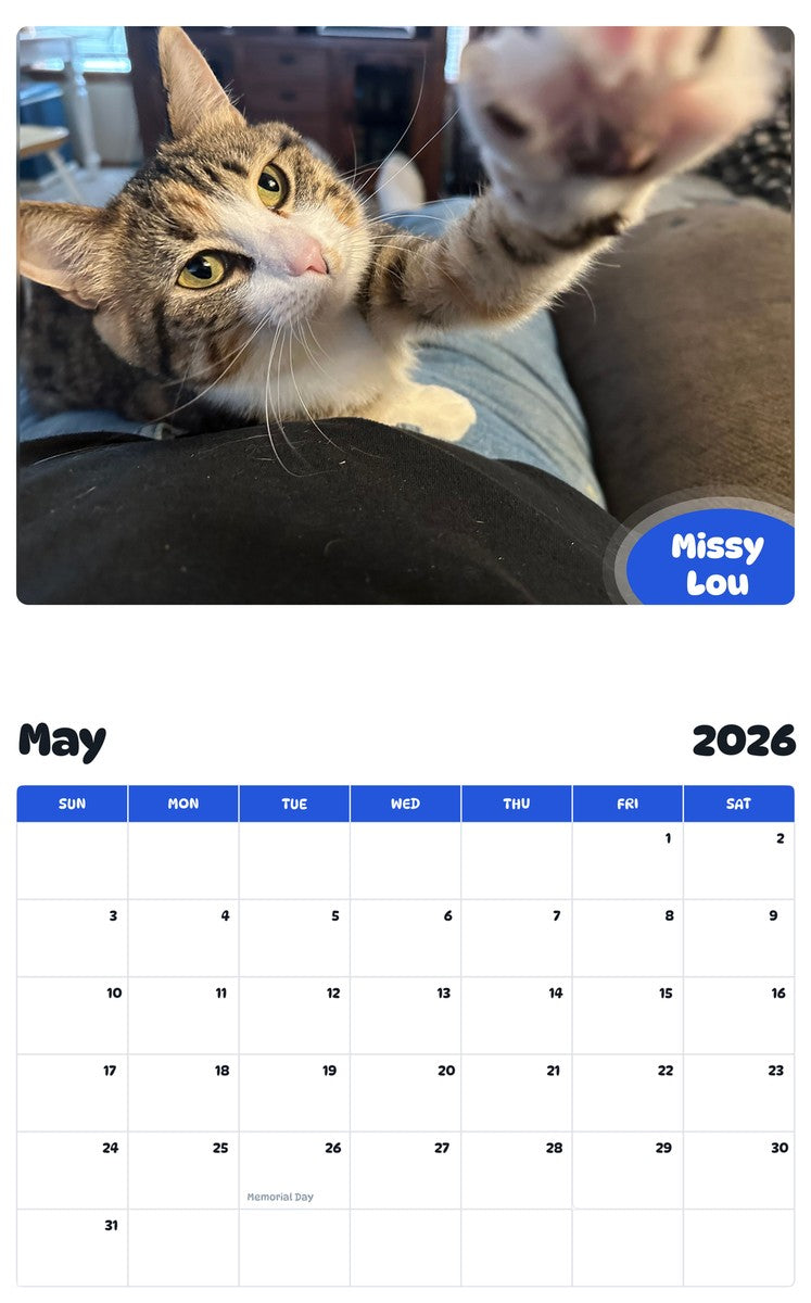 2026 - 2027 Missy Lou - Pawidols Pet Calendar