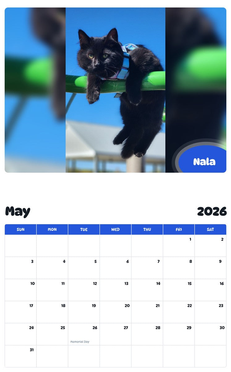 2026 - 2027 Nala - Pawidols Pet Calendar
