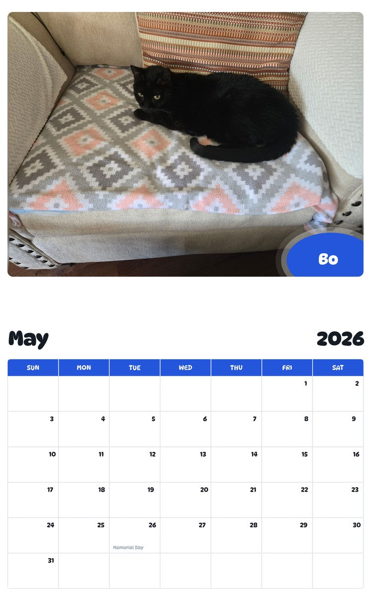 2026 - 2027 Bo - Pawidols Pet Calendar