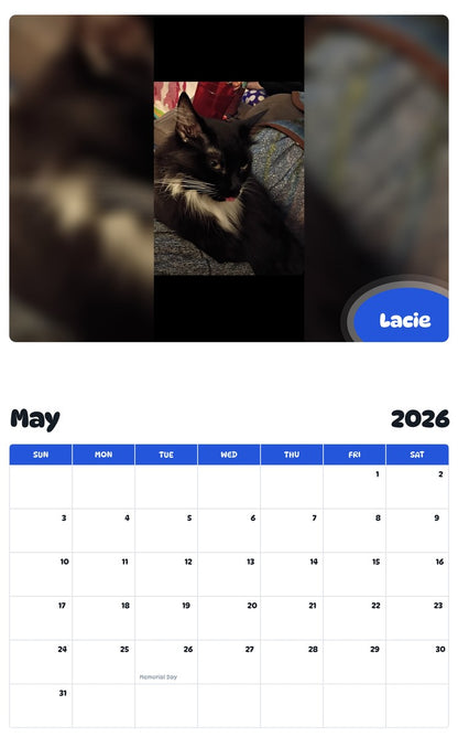 2026 - 2027 Lacie - Pawidols Pet Calendar