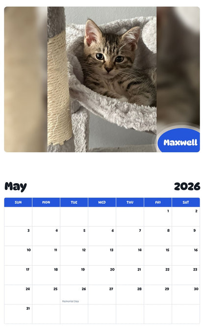 2026 - 2027 Maxwell - Pawidols Pet Calendar