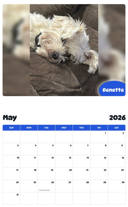 2026 - 2027 Benette - Pawidols Pet Calendar