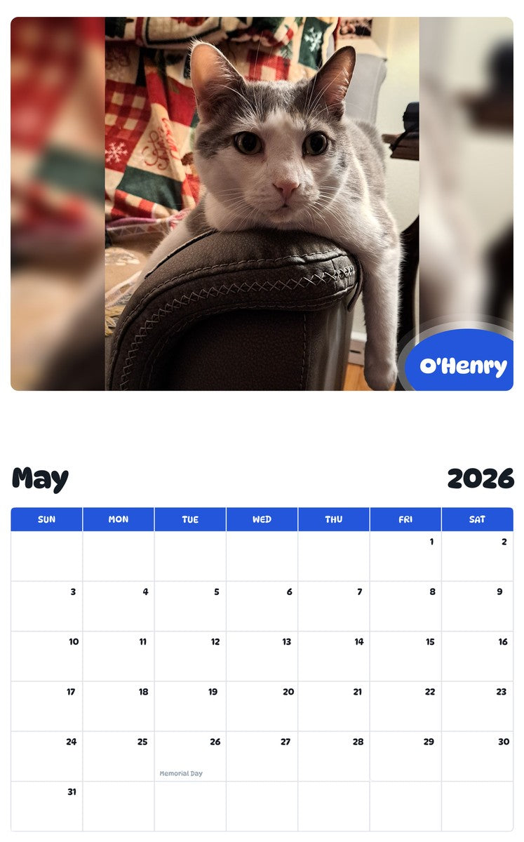 2026 - 2027 O'Henry - Pawidols Pet Calendar