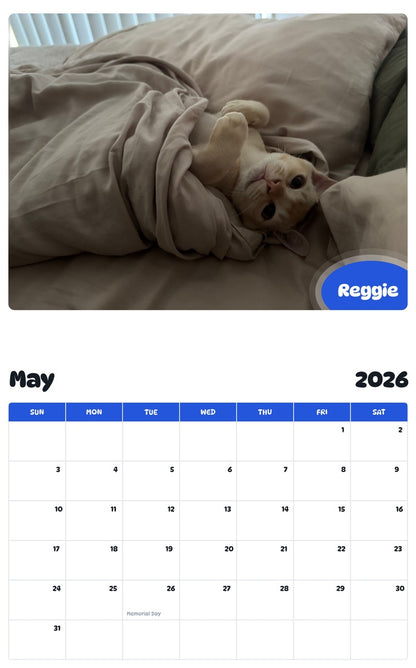 2026 - 2027 Reggie - Pawidols Pet Calendar