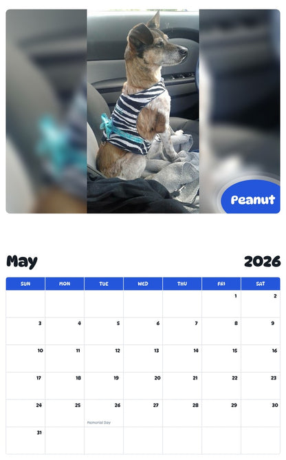 2026 - 2027 Peanut - Pawidols Pet Calendar