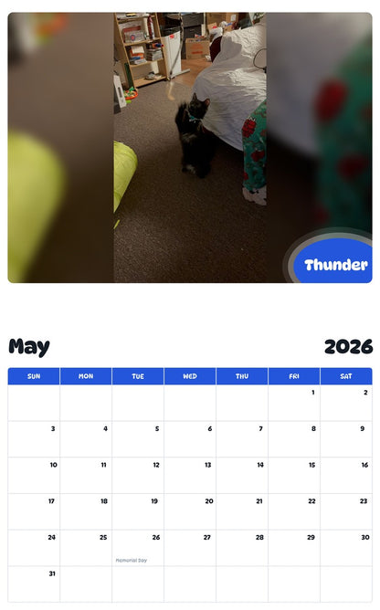 2026 - 2027 Thunder - Pawidols Pet Calendar