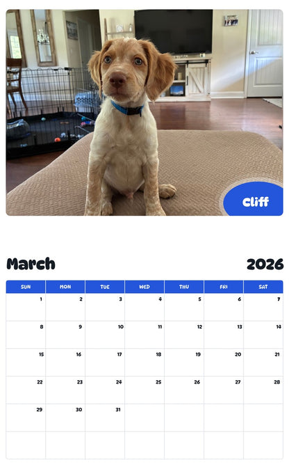 November 2025 - October 2026 Cliff - Pawidols Pet Calendar