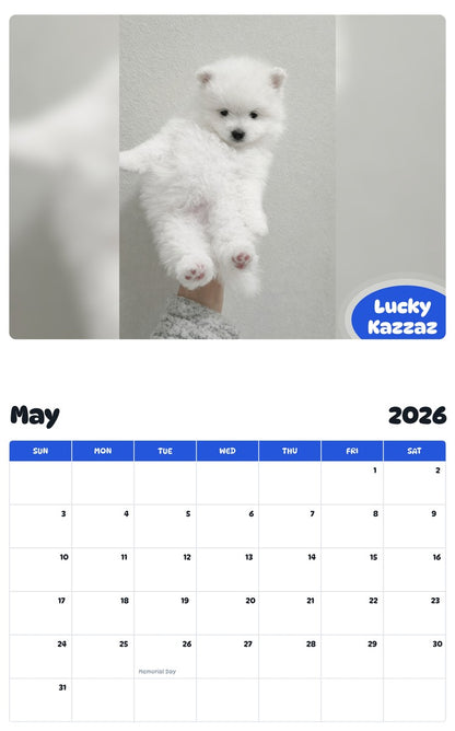 2026 - 2027 Lucky Kazzaz - Pawidols Pet Calendar
