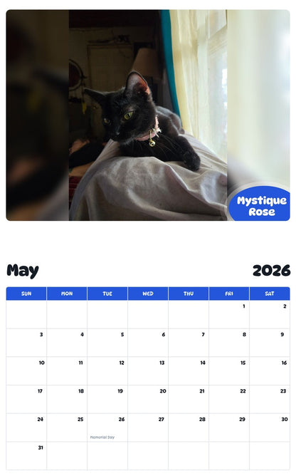 2026 - 2027 Mystique Rose - Pawidols Pet Calendar