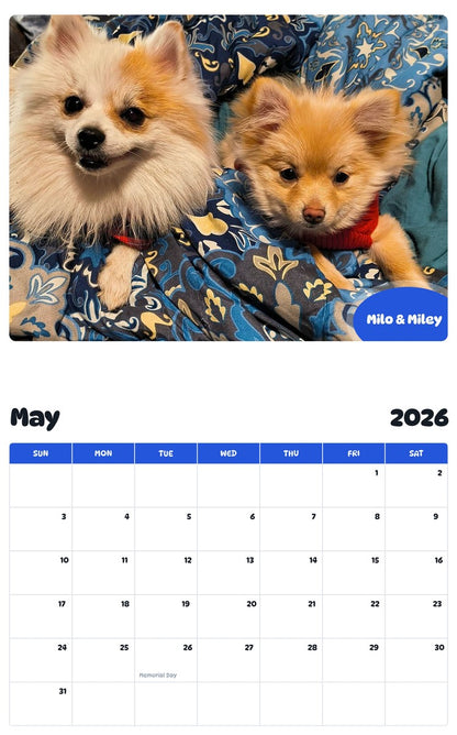 2026 - 2027 Milo & Miley - Pawidols Pet Calendar