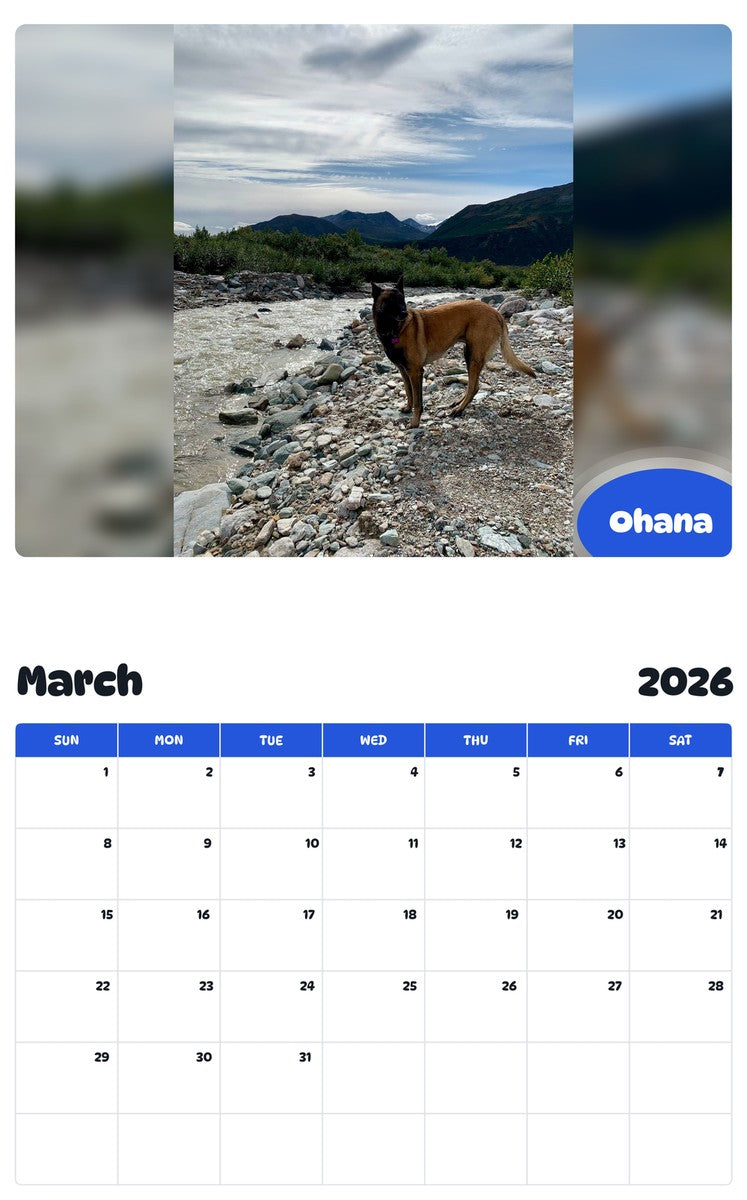 November 2025 - October 2026 Ohana - Pawidols Pet Calendar