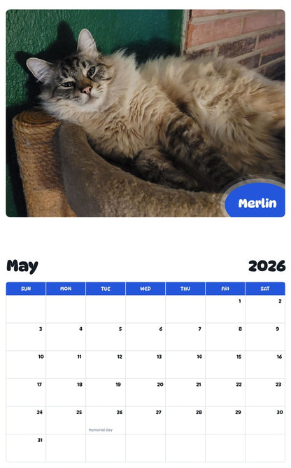 2026 - 2027 Merlin - Pawidols Pet Calendar