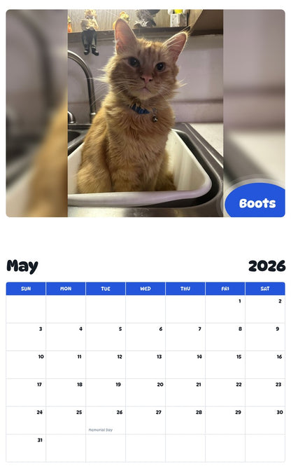 2026 - 2027 Boots - Pawidols Pet Calendar