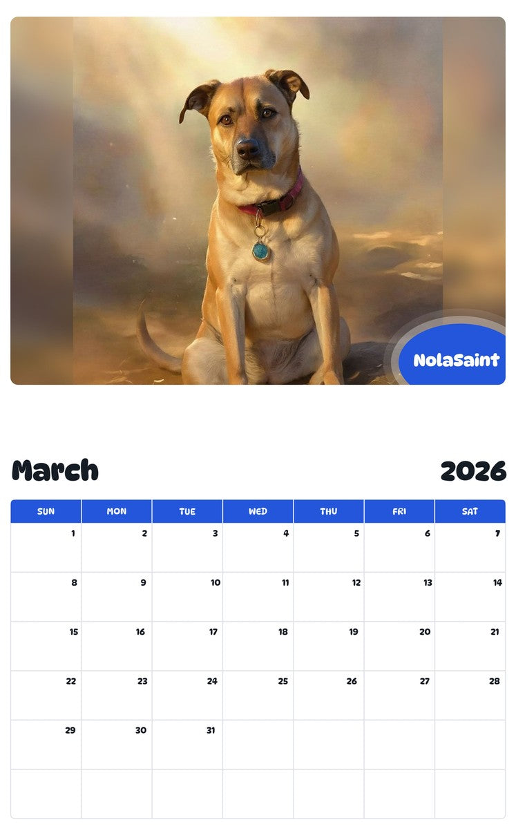 November 2025 - October 2026 NolaSaint - Pawidols Pet Calendar