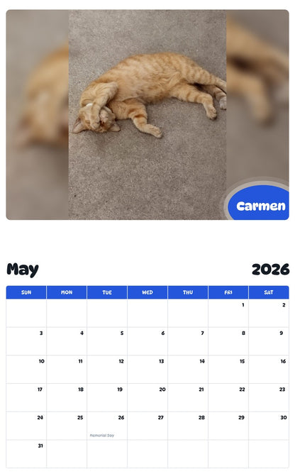 2026 - 2027 Carmen - Pawidols Pet Calendar