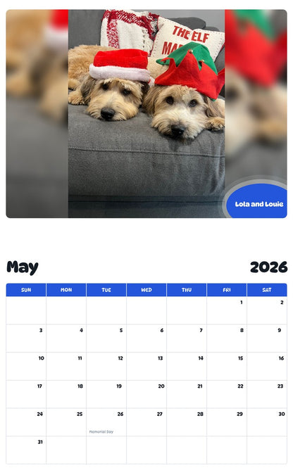 2026 - 2027 Lola and Louie - Pawidols Pet Calendar