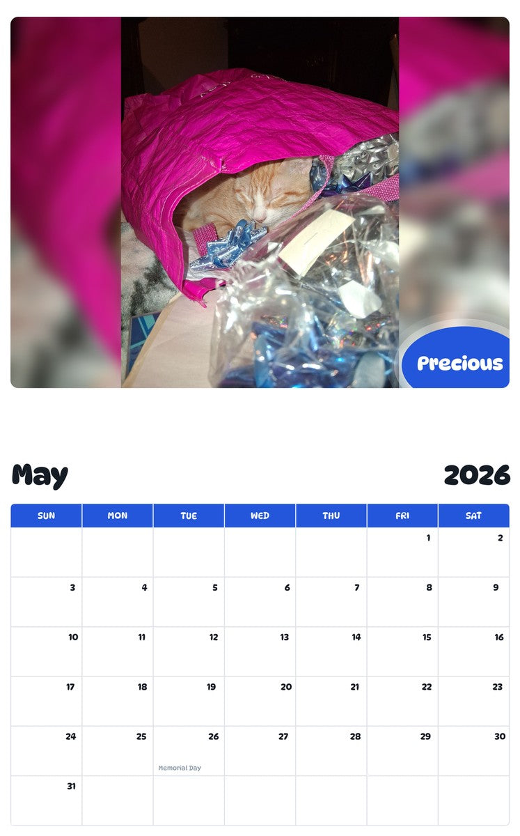 2026 - 2027 Precious - Pawidols Pet Calendar