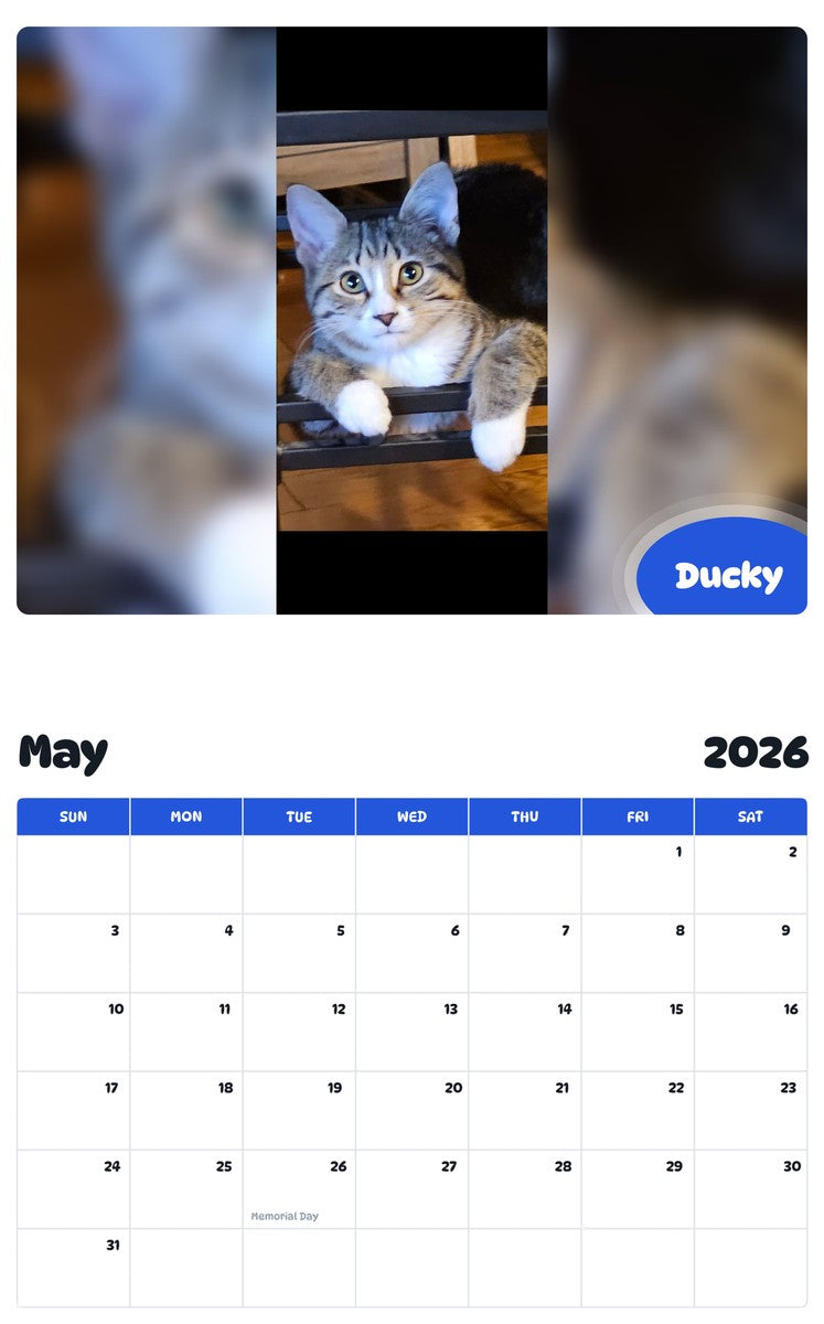 2026 - 2027 Ducky - Pawidols Pet Calendar