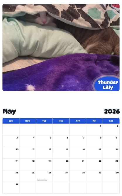 2026 - 2027 Thunder Lilly - Pawidols Pet Calendar