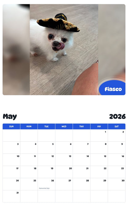 2026 - 2027 Fiasco - Pawidols Pet Calendar