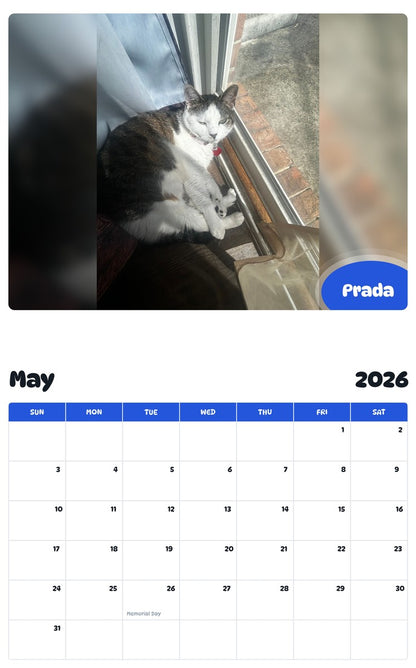 2026 - 2027 Prada - Pawidols Pet Calendar