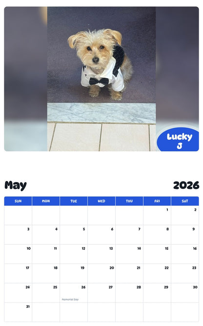2026 - 2027 Lucky J - Pawidols Pet Calendar
