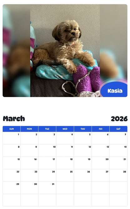 November 2025 - October 2026 Kasia - Pawidols Pet Calendar