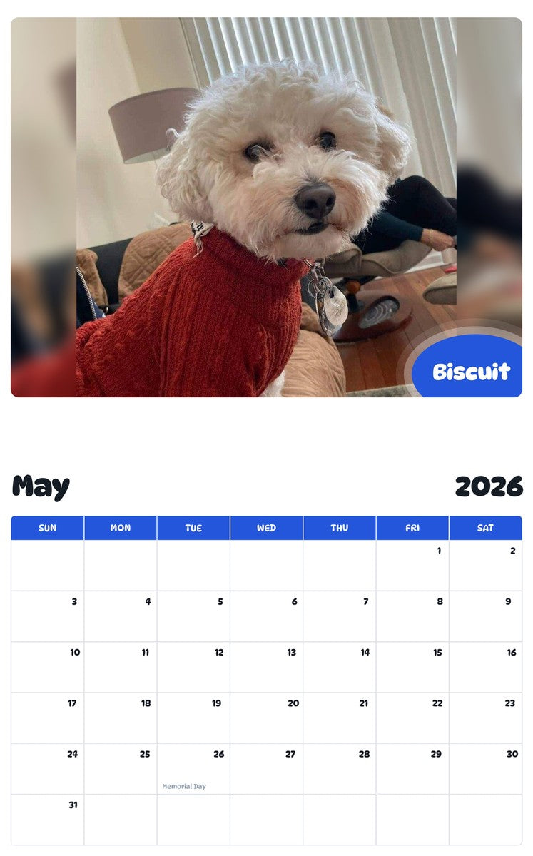2026 - 2027 Biscuit - Pawidols Pet Calendar