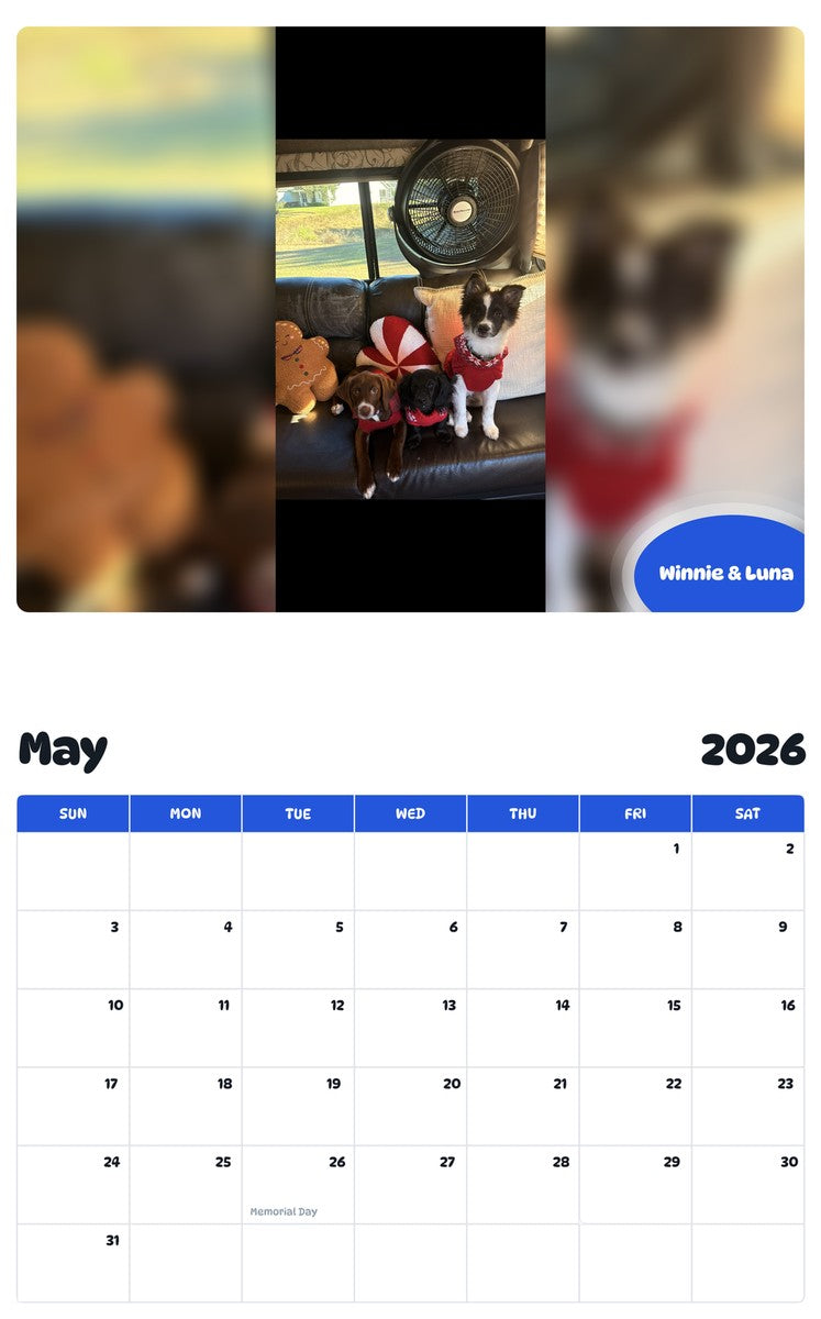 2026 - 2027 Winnie & Luna - Pawidols Pet Calendar
