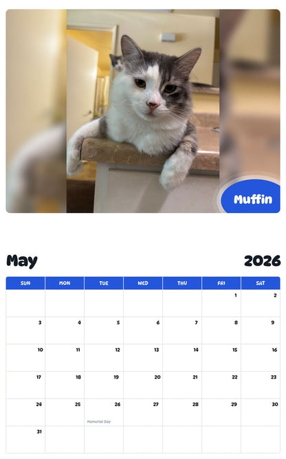 2026 - 2027 Muffin - Pawidols Pet Calendar