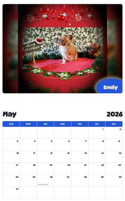 2026 - 2027 Emily - Pawidols Pet Calendar