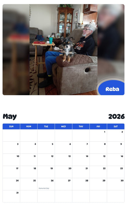 2026 - 2027 Reba - Pawidols Pet Calendar