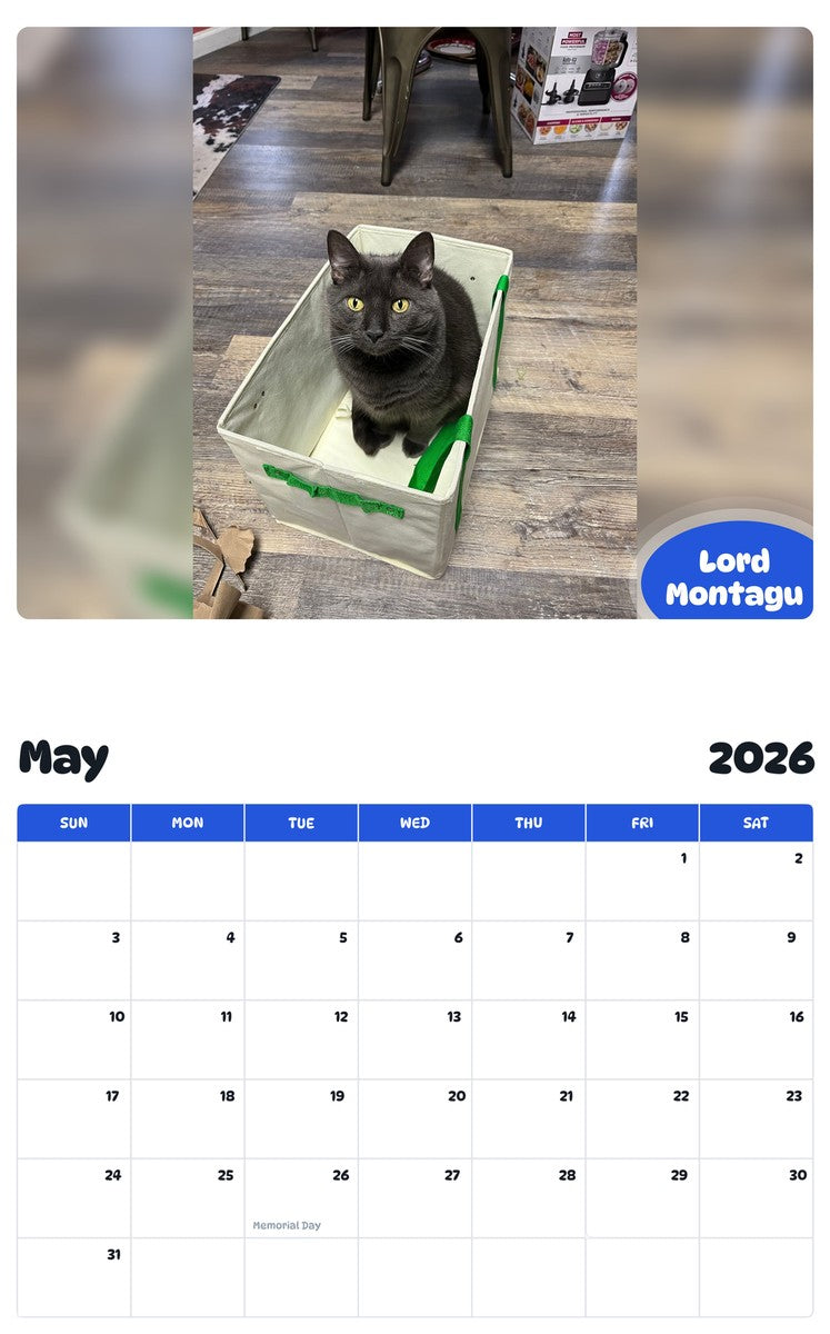 2026 - 2027 Lord Montagu - Pawidols Pet Calendar