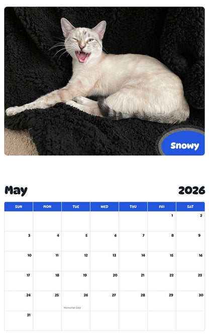 2026 - 2027 Snowy - Pawidols Pet Calendar