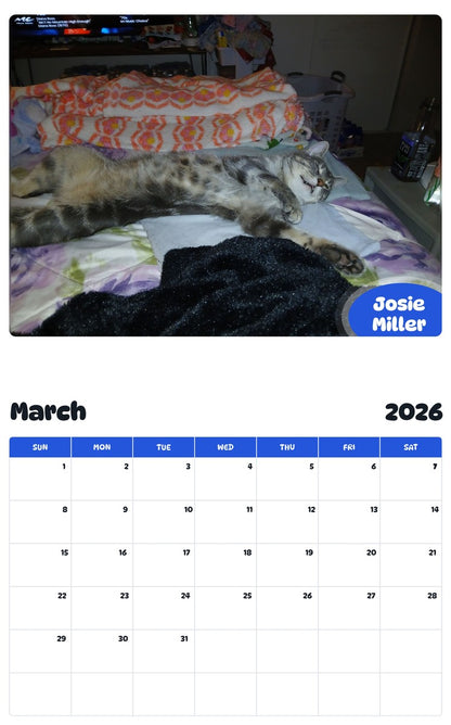 November 2025 - October 2026 Josie Miller - Pawidols Pet Calendar