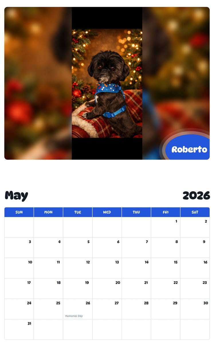 2026 - 2027 Roberto - Pawidols Pet Calendar