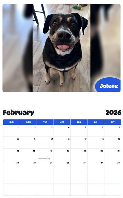 October 2025 - September 2026 Jolene - Pawidols Pet Calendar