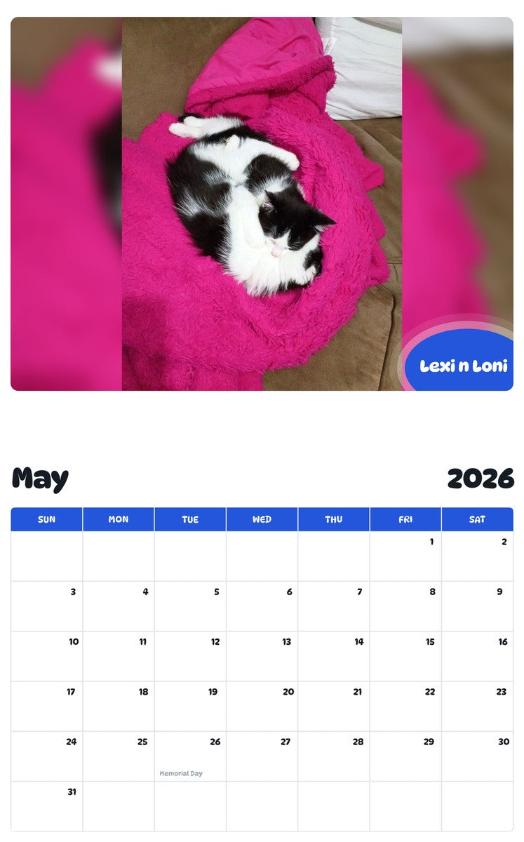 2026 - 2027 Lexi n Loni - Pawidols Pet Calendar