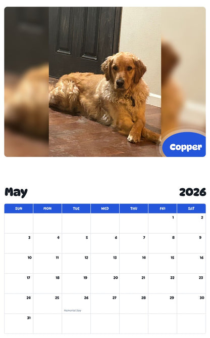 2026 - 2027 Copper - Pawidols Pet Calendar