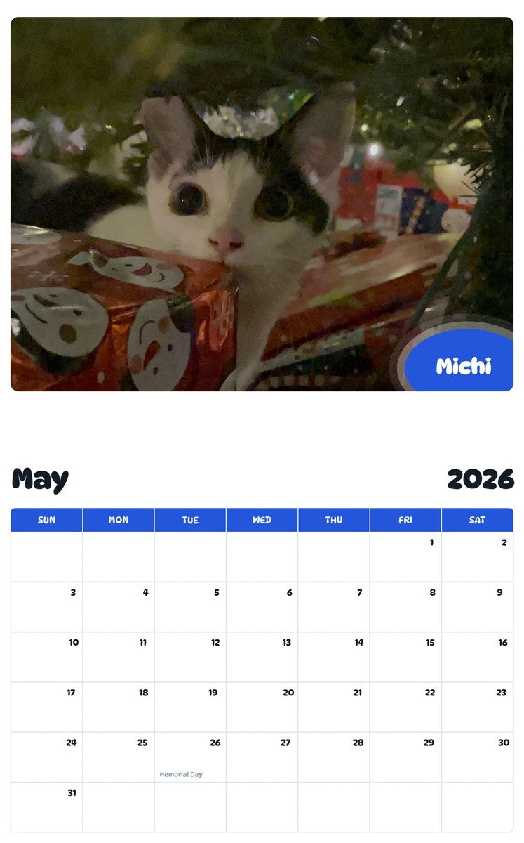 2026 - 2027 Michi - Pawidols Pet Calendar