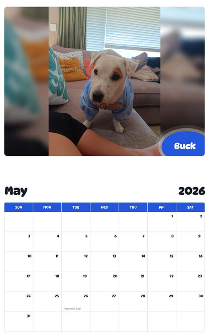 2026 - 2027 Buck - Pawidols Pet Calendar