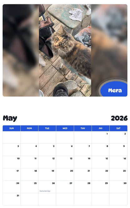 2026 - 2027 Mera - Pawidols Pet Calendar