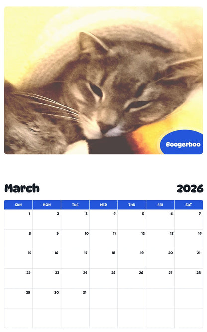 November 2025 - October 2026 Boogerboo - Pawidols Pet Calendar
